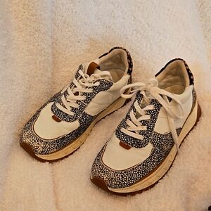 Madewell kickoff trainer sneakers in mix calf hair